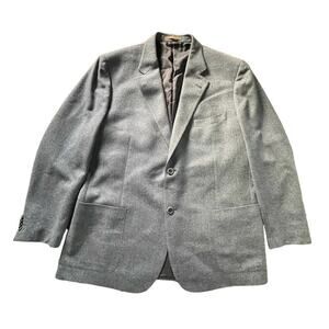 Corneliani Sport Coat Mens 46 R Navy Gray Herringbone Wool Cashmere Jacket Italy